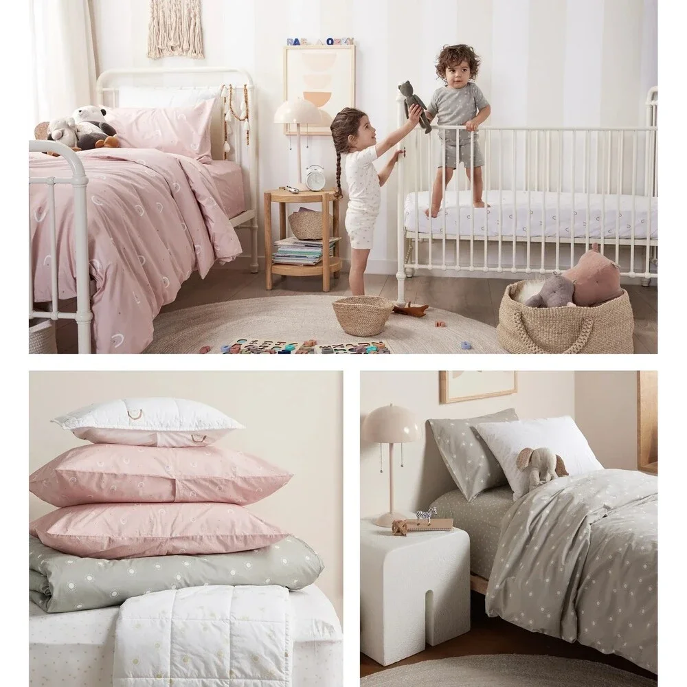 Parachute X Rylee + Cru Fitted Crib Sheet Percale Rose Rainbow Pink Cotton New